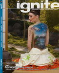 Japanese bodypainting on cover of Ignite Magazine