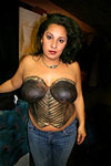 Bodypainted bustier on Rachel at Alwun House