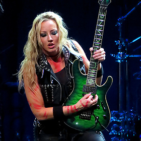 Nita Straus on lead guitar for Alice Cooper live in Phoenix
