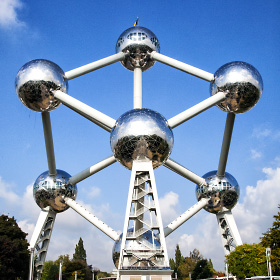 The Atomium is a landmark building in Brussels, Belgium, originally constructed for the 1958 Brussels World's Fair.