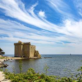 Fortified Monastery Isle Saint Honorat off the coast of Cannes, France