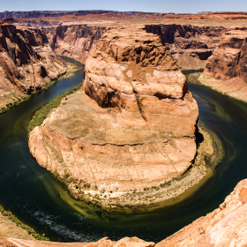 A view from the top of Horseshoe Bend near Page, Arizona.
