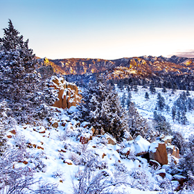 Estes Park Colorado landscape photography in the snow.