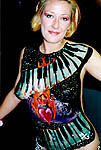 piano keys and burning heart with liquid latex at the Alwun House