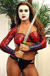 comicbook character Shi with liquid latex body paint