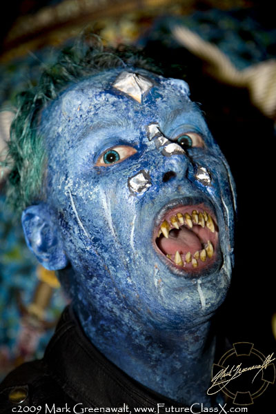 Blue Alien prosthetics and liquid latex