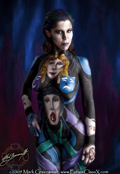 1000 faces bodypainting from Bodyssey with Amanda Posie