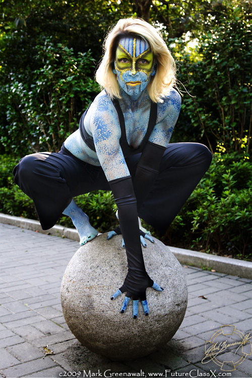 crackle stamp alien print body paint