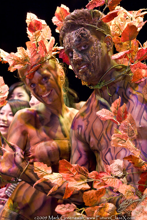 Shanghai bodypainting evening gala trees