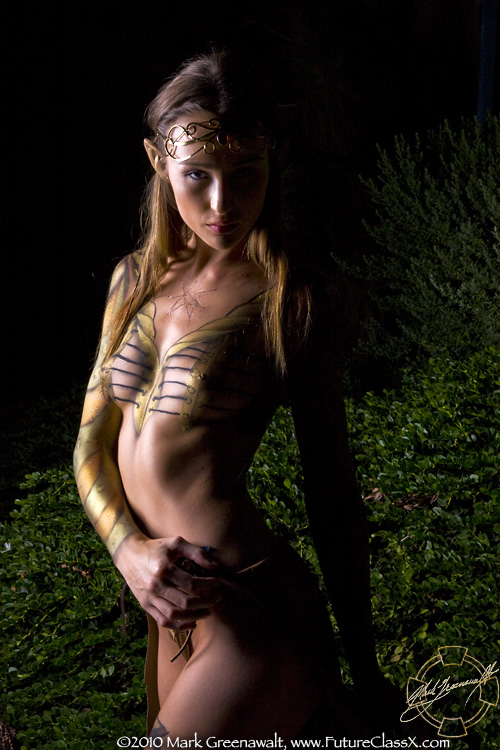 Dramatic lighting on Eden Bivins