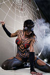 Phoenix ComiCon 2010 black widow spider bodypainting