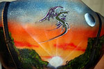 Roni's dragon painting during intermediate class.