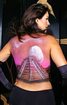 Mayan pyramid back painting on Liliana