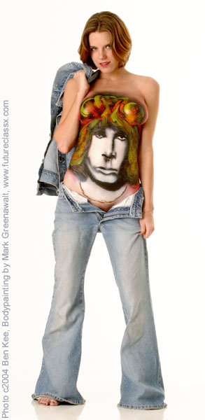 Jim Morrison of the Doors airbrushed on skin