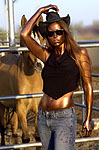 Shanelle Steele painted in metallic copper body paint