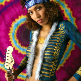 jimi hendrix bodypainting