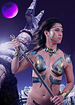 LA model Tomiko with latex warrior princess latex painting