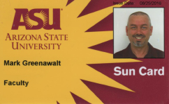 ASU Faculty Sun Card for teaching Lighting Design