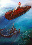 Mermaid oil painting by Mark Greenawalt