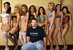 Pashur the bodypainter with his painted lingerie models