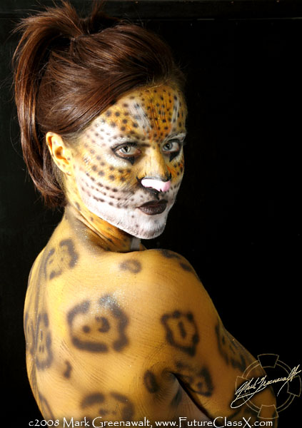 Jaquar bodypainting on Katie from Xcel Models