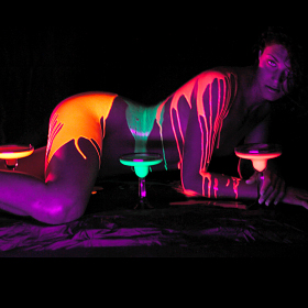 Neon bodypainting with Alison Cember