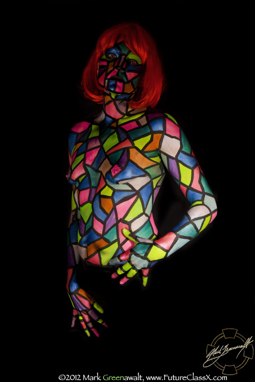 Bodypainted model at Exotic Alwun House