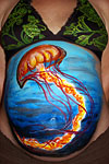 Jelly Fish belly pregnant painting at Mesa Arts Center