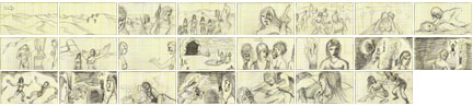 Storyboards by Mark Greenawalt for film project.