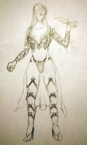 sketch of elven princess for coppercon