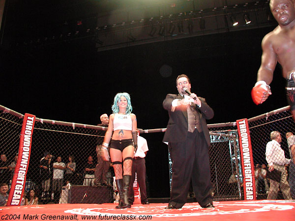 Ring girl in the cage