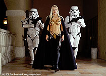 Body painted model with Stormtroopers