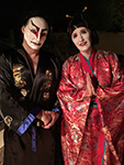 Samauri and Geisha face paint for Halloween party