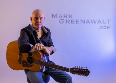 Singer Songwriter Mark Greenawalt with 12-string acoustic guitar