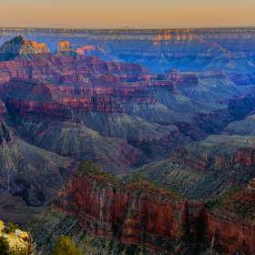This is a High Dynamic Range photo. This view is from the South Rim at sunset.