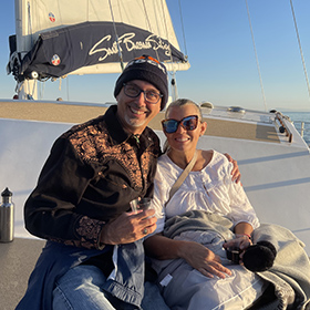 Cruising at sunset with Lori Greenawalt in Santa Barbara, California
