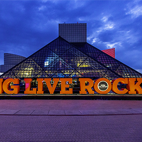 The Rock and Roll Hall of Fame in Cleveland, Ohio