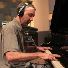 Mark Greenawalt in the studio at CRAS recording Don't Cry Angel.