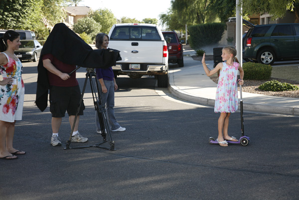 At the end of the training video the little girl gets her scooter