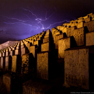 Breaking Bad lightning over John B. Robert Dam in Albuquerque