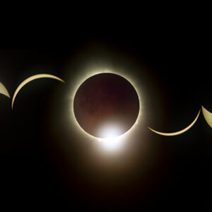 Phases of Total Solar Eclipse with Diamond Ring