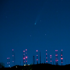 Neowise Comet over South Mountain in Phoenix, Arizona.