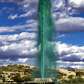 The greening of the Foutain in Fountain Hills St. Patricks Irish Festival